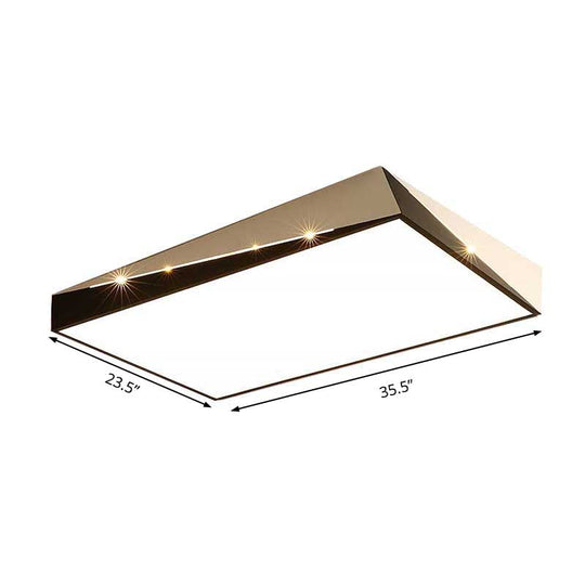 Stylish Split Design Led Flush Mount In Black And White With Warm/White Light For Living Room