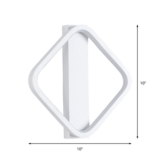 Led Wall Sconce With Acrylic Shade: Simple Style White Round/Square Design Warm/White Light