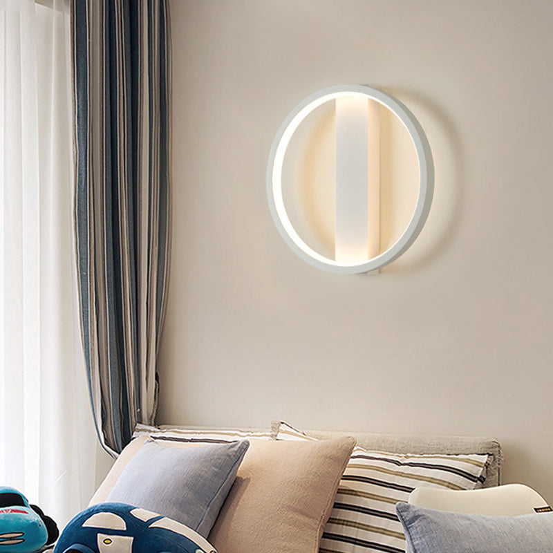 Led Wall Sconce With Acrylic Shade: Simple Style White Round/Square Design Warm/White Light / Round