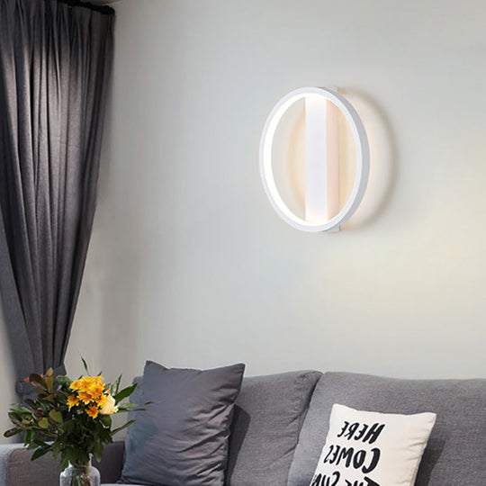 Led Wall Sconce With Acrylic Shade: Simple Style White Round/Square Design Warm/White Light