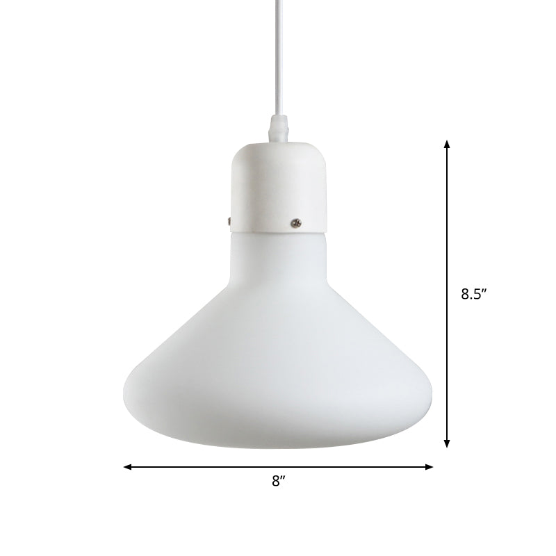 White Dining Room Pendant Light With Stylish Glass Design