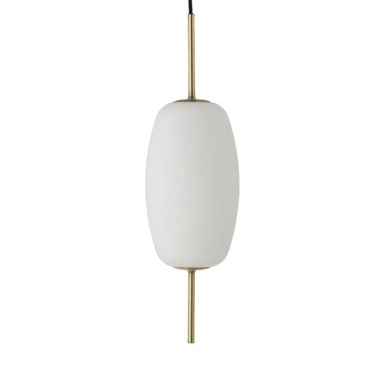 Modern White Glass Oval Pendant Light - 1 Ceiling Fixture For Dining Room 6/8/8.5 Wide