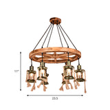 Coastal Bronze 6-Light Metal Chandelier Pendant For Living Room