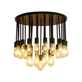 Sleek 23/31 Lights Ceiling Light Fixture With Clear Glass Shade - Nordic Living Room Semi Flush