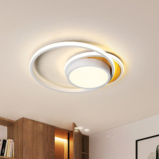 Ultra Thin Modern Metal Led Flush Ceiling Light In Black/White - White/Warm 18/21.5 Wide