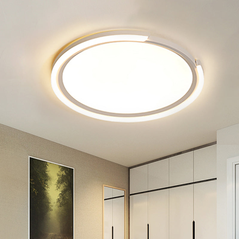 Modern Led Round Acrylic Flush Mount Lighting - 15’/18’/23’ Wide White/Black/Gold Warm Light