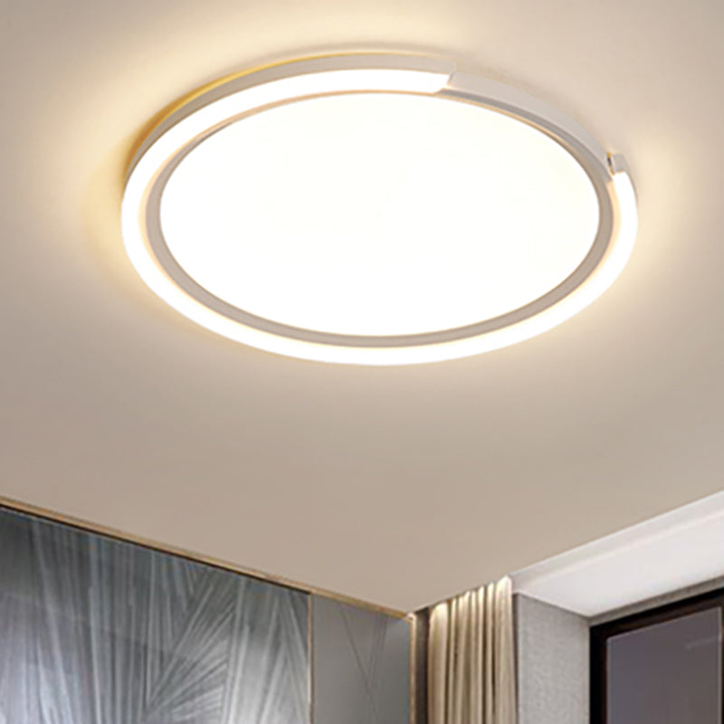 Modern Led Round Acrylic Flush Mount Lighting - 15’/18’/23’ Wide White/Black/Gold Warm Light