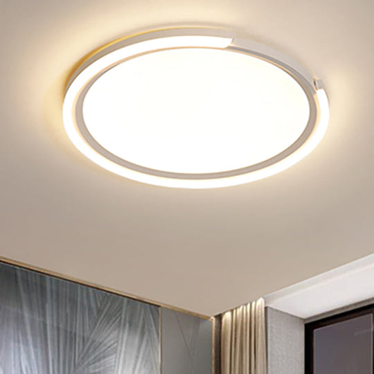 Modern Led Round Acrylic Flush Mount Lighting - 15’/18’/23’ Wide White/Black/Gold Warm Light