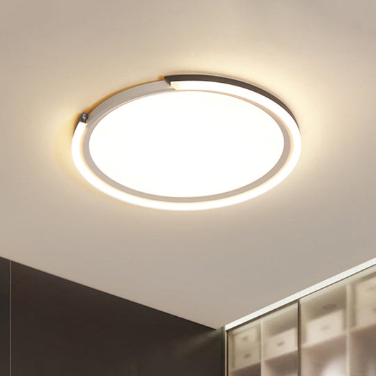 Modern Led Round Acrylic Flush Mount Lighting - 15/18/23 Wide White/Black/Gold Warm Light