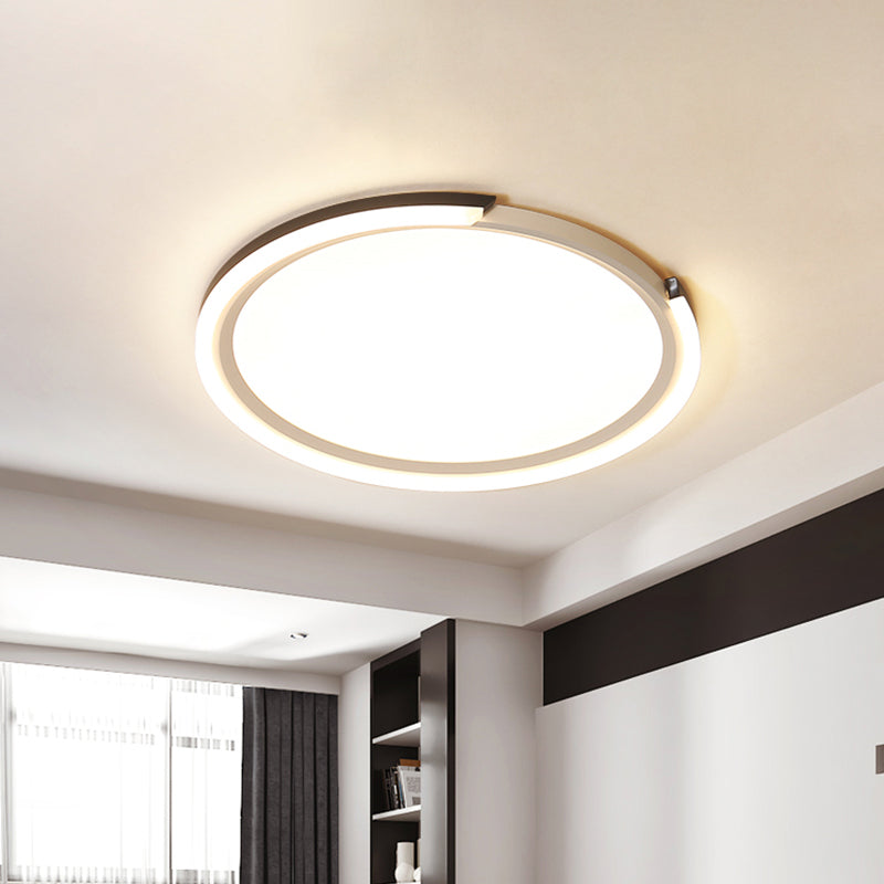 Modern Led Round Acrylic Flush Mount Lighting - 15/18/23 Wide White/Black/Gold Warm Light
