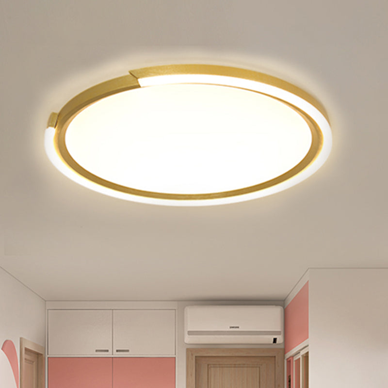 Modern Led Round Acrylic Flush Mount Lighting - 15’/18’/23’ Wide White/Black/Gold Warm Light