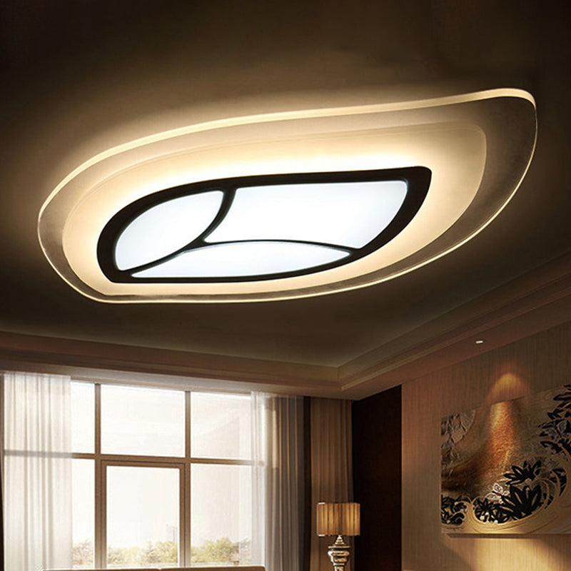 Modern Flush Mount Leaf Ceiling Light: 21.5’/35.5’/39’ Acrylic Wide In Warm/White For Bedroom
