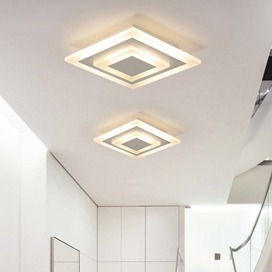 Led Corridor Ceiling Lamp - Modern Flushmount Lighting In White/Coffee With Warm/White/Natural