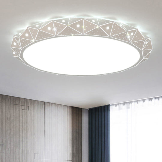 18’/25.5’ Round Led Flush Mount Ceiling Lamp In Warm/White Light With Acrylic Design