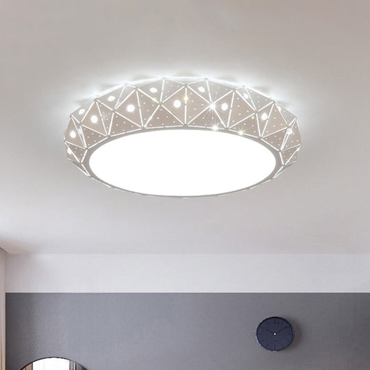 18’/25.5’ Round Led Flush Mount Ceiling Lamp In Warm/White Light With Acrylic Design