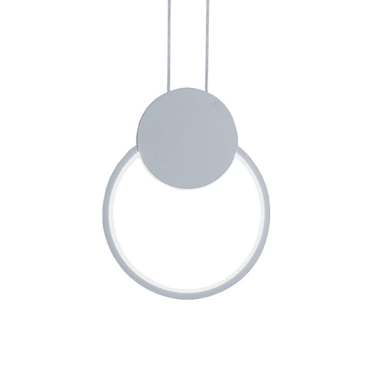 Modern Round Acrylic White/Black Led Hanging Bedside Light Fixture White/Warm
