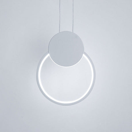 Modern Round Acrylic White/Black Led Hanging Bedside Light Fixture White/Warm