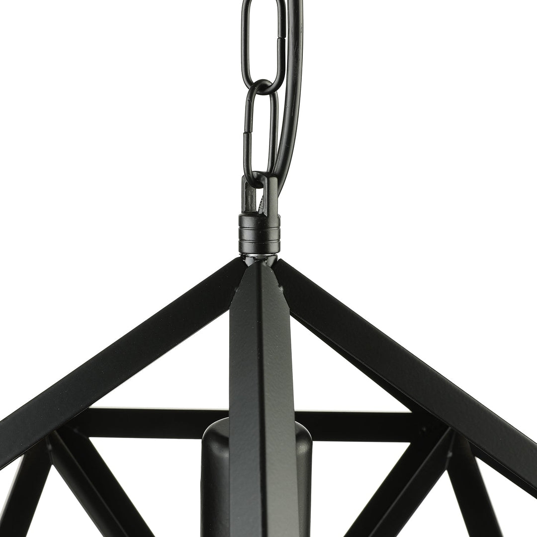 Industrial Geometric Metal Pendant Light 14’ / 18’ Dia 1 Bulb Black/Rust - Perfect For Dining