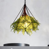Black Metal Diamond Drop Lamp - Industrial Led Pendant Lighting For Restaurant 15/18/23.5 Wide