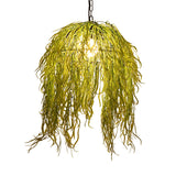 Industrial Seaweed Pendant Light For Restaurants - Metal Black Ceiling Lamp (1 Head)