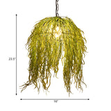 Industrial Seaweed Pendant Light For Restaurants - Metal Black Ceiling Lamp (1 Head)