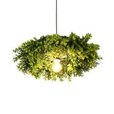 Modern Metal Black Ceiling Light With Exposed Bulb - Retro Led Suspension Lighting Fixture Plant