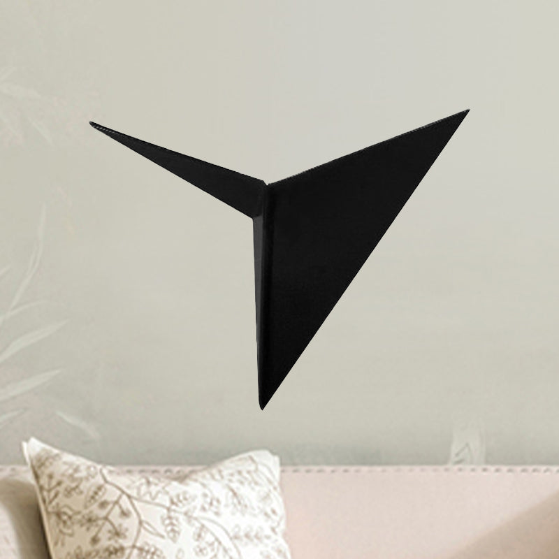 Contemporary Triangle Sheet Wall Lamp - Acrylic Black/White Led Sconce Light In Warm/White