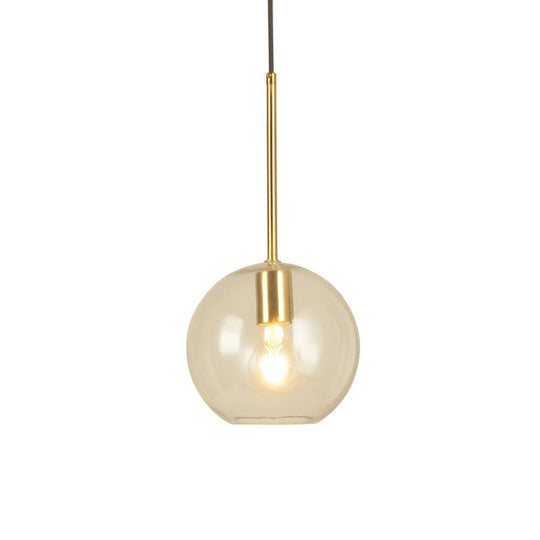 Modern Glass Globe Pendant Light - 1 Head 8’’/12’’ Wide - Stylish Dining Room Hanging Lamp Kit