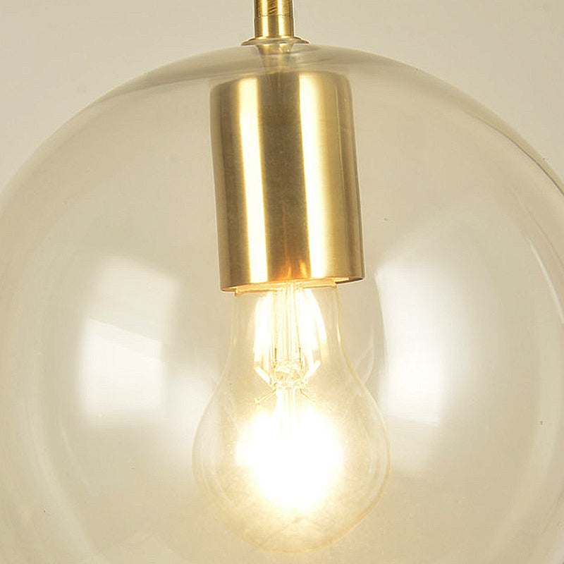 Modern Glass Globe Pendant Light - 1 Head 8’’/12’’ Wide - Stylish Dining Room Hanging Lamp Kit