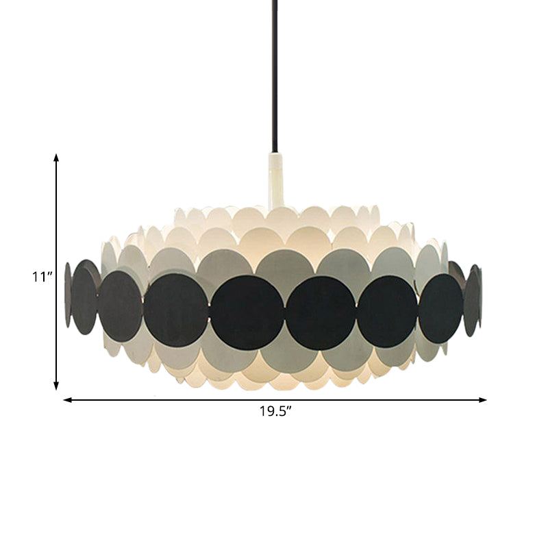 Contemporary Led Acrylic Oval Chandelier - Wide Black/Blue/Red Pendant Lamp