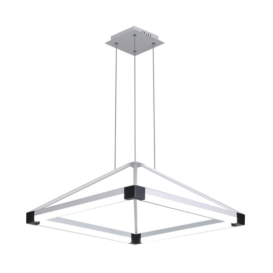 Contemporary Acrylic Pyramid Pendant Chandelier - 18’/23.5’ Wide White/Coffee Led Hanging Lamp