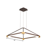 Contemporary Led Acrylic Pyramid Pendant Chandelier - 18/23.5 Wide White/Coffee Hanging Lamp Fixture