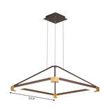 Contemporary Led Acrylic Pyramid Pendant Chandelier - 18/23.5 Wide White/Coffee Hanging Lamp Fixture