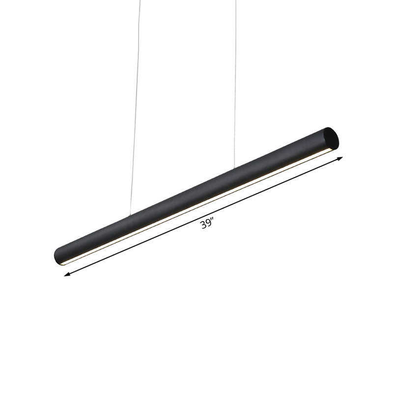 Modern Metal Linear Pendant Chandelier: Led 39/47 Wide Hanging Lamp Kit In Black With