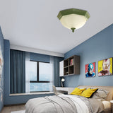 Contemporary Octagonal Glass Ceiling Light - Perfect For Childs Bedroom