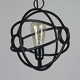Antique Style Orbit Pendant Lamp For Dining Table - Black/Dark Rust Iron Light Fixture