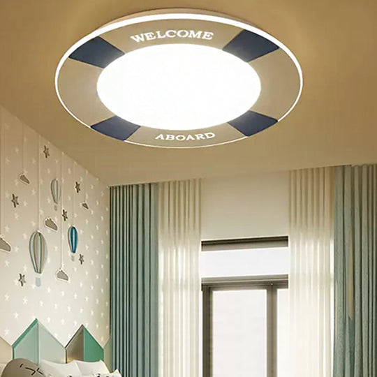 Cartoon Led Flush Mount Ceiling Light For Childs Bedroom Swim Ring