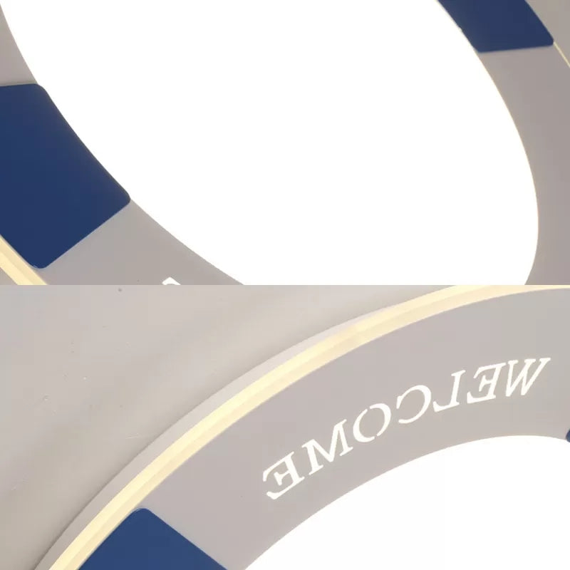 Cartoon Led Flush Mount Ceiling Light For Childs Bedroom Swim Ring