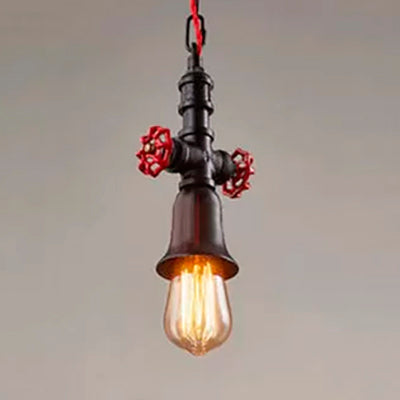 Farmhouse Style Metal Pipe Pendant Light - Black/Bronze Finish Single Bulb Valve Included Ideal For