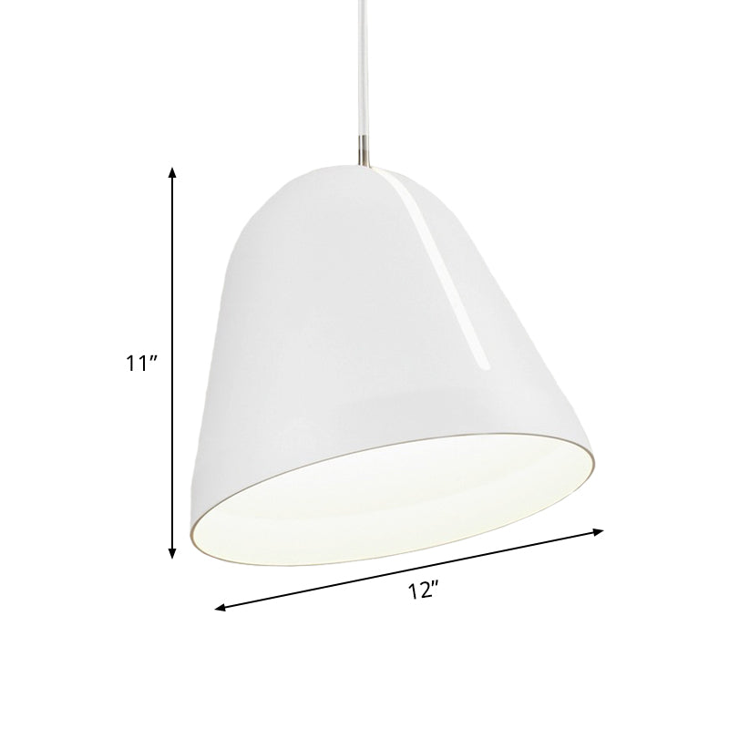Aluminum White Dome Hanging Lamp With Modernist Design & Single Head Ceiling Lighting Fixture