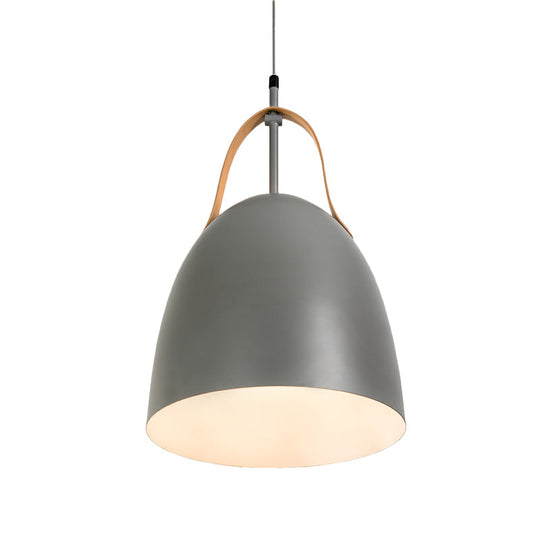Modern Metallic Dome Down Ceiling Lamp - 1-Head Hanging Light For Living Room Green/White/Grey