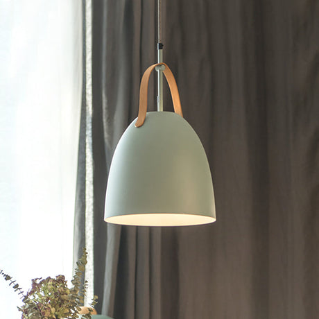 Modern Metallic Dome Down Ceiling Lamp - 1-Head Hanging Light For Living Room Green/White/Grey