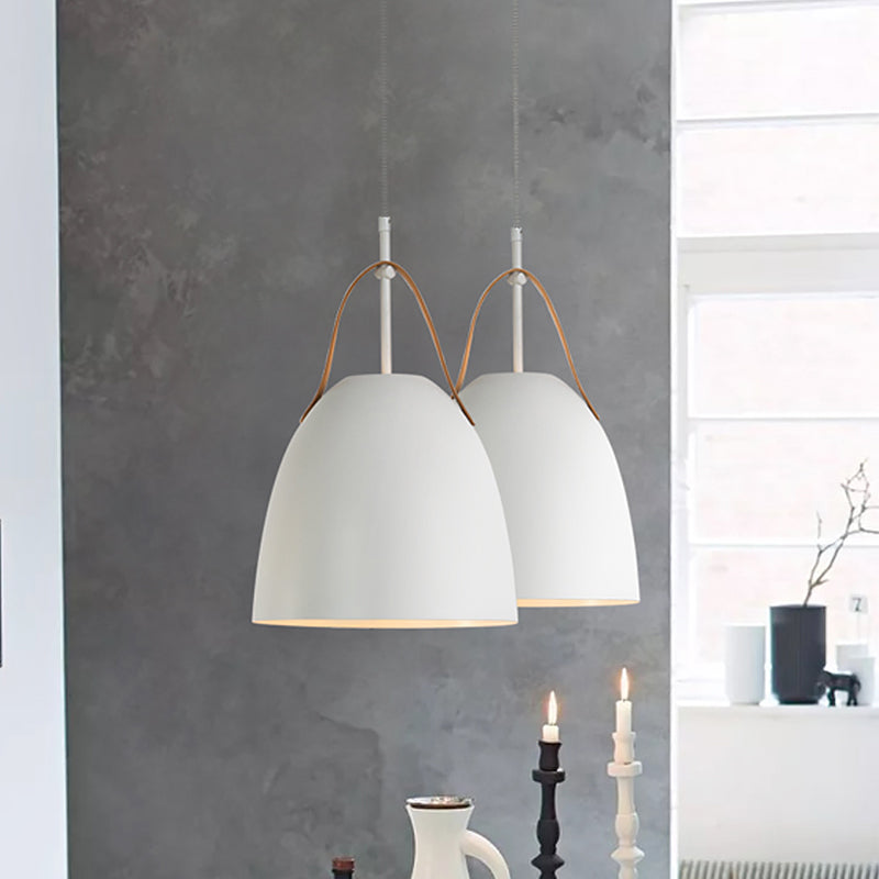 Modern Metallic Dome Down Ceiling Lamp - 1-Head Hanging Light For Living Room Green/White/Grey