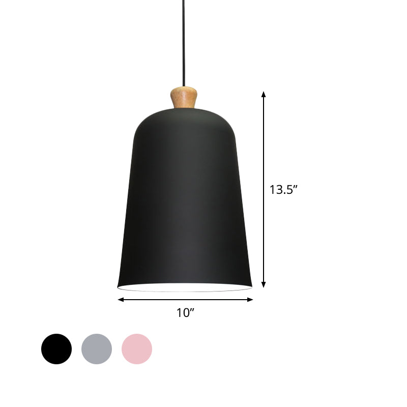 Modern Bell Pendant Lamp With Pink/Grey/Black Design For Dining Room Ceiling Lighting