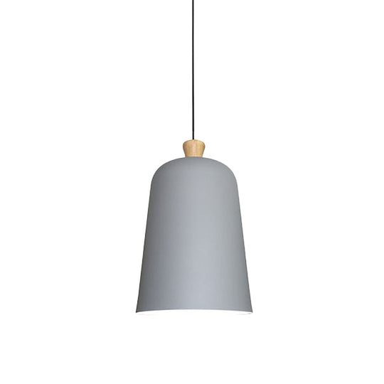 Pink/Grey/Black Bell Pendant Lamp - Modern Style 1-Bulb Aluminum Ceiling Light For Dining Room