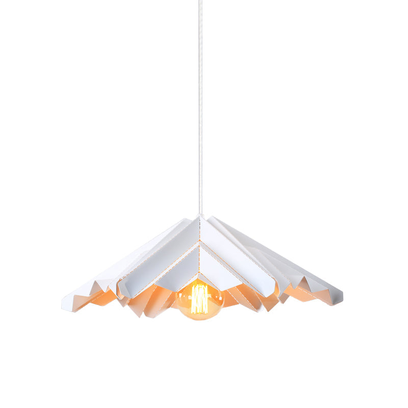Modern White Pendant Lamp For Bedroom - Skirt-Shaped Iron Ceiling Light With 1 Head