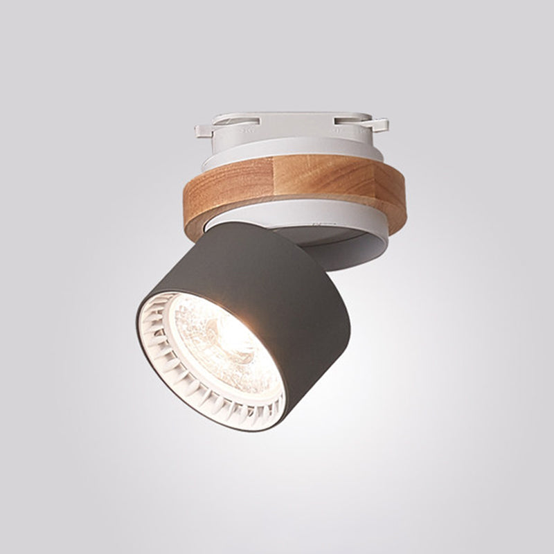 Adjustable Led Grey/Green/White Flush Mount: Modern Metallic Cylindrical Lighting In Macaron Style