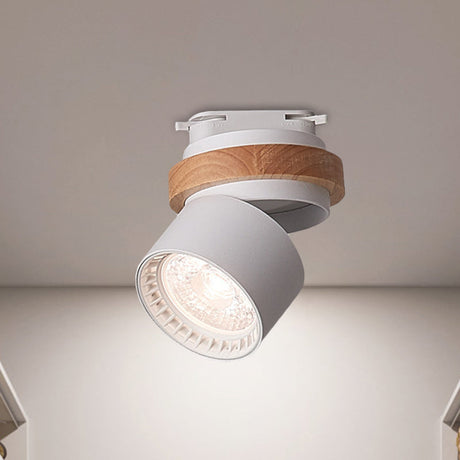 Adjustable Led Grey/Green/White Flush Mount: Modern Metallic Cylindrical Lighting In Macaron Style