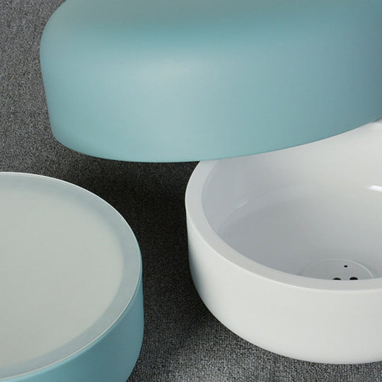 Metal Pendant Lighting With Diffuser - Blue Bowl Hanging Lamp Kit In 3 Sizes (10’/13’/17’)