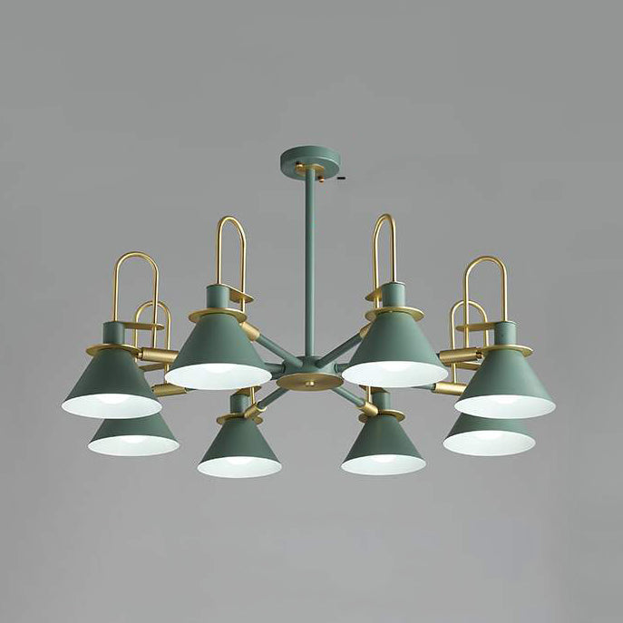 Macaron Loft Funnel Chandelier: Stylish Metal Suspension Light For Nurseries